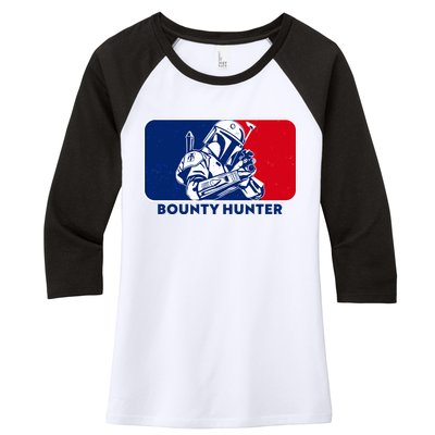 Funny Sci Fi Bounty Hunter Sports Logo Women's Tri-Blend 3/4-Sleeve Raglan Shirt