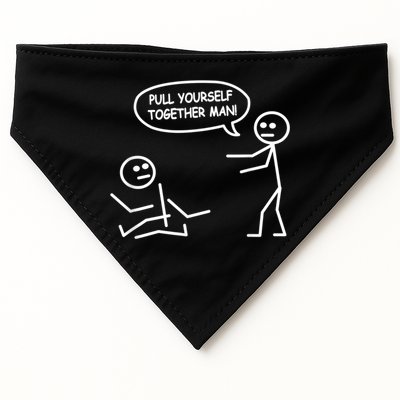 Funny Stick Figure Joke Pull Yourself Together Man USA-Made Doggie Bandana