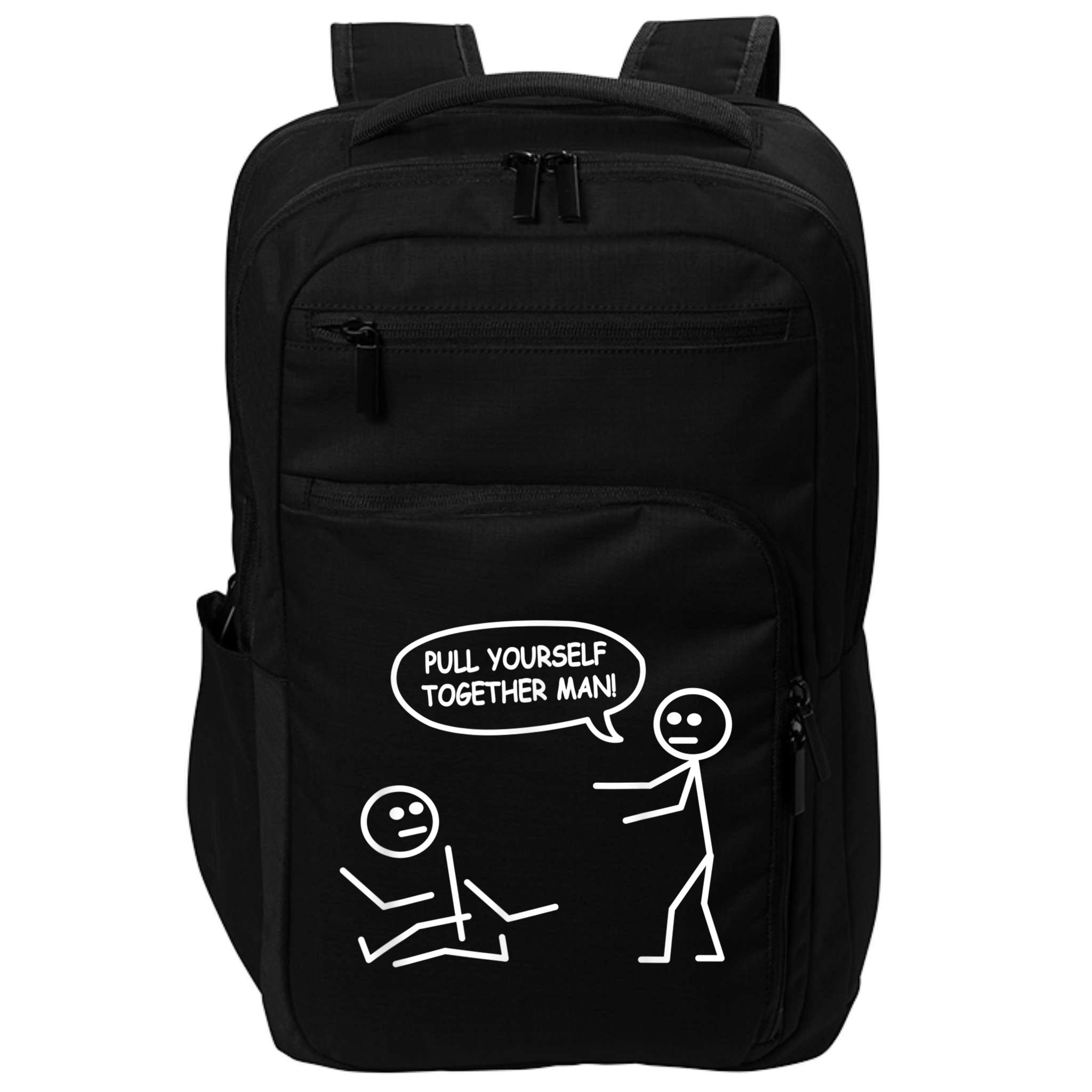Funny Stick Figure Joke Pull Yourself Together Man Impact Tech Backpack