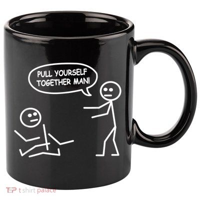 Funny Stick Figure Joke Pull Yourself Together Man 11oz C Handle Ceramic Mug