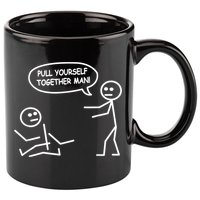 Funny Stick Figure Joke Pull Yourself Together Man 11oz C Handle Ceramic Mug