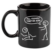 Funny Stick Figure Joke Pull Yourself Together Man 11oz C Handle Ceramic Mug