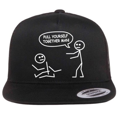 Funny Stick Figure Joke Pull Yourself Together Man Flatbill Hat