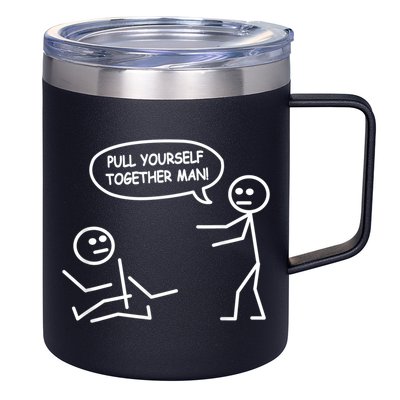 Funny Stick Figure Joke Pull Yourself Together Man 12oz Stainless Steel Coffee Mug