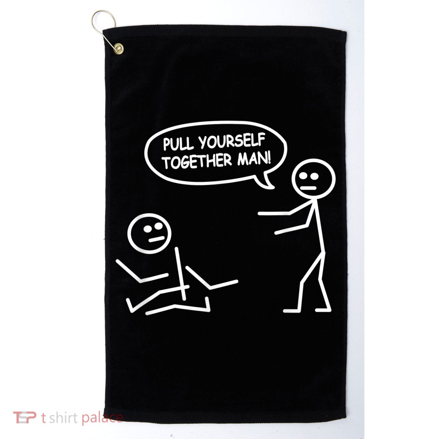 Funny Stick Figure Joke Pull Yourself Together Man Golf Towel