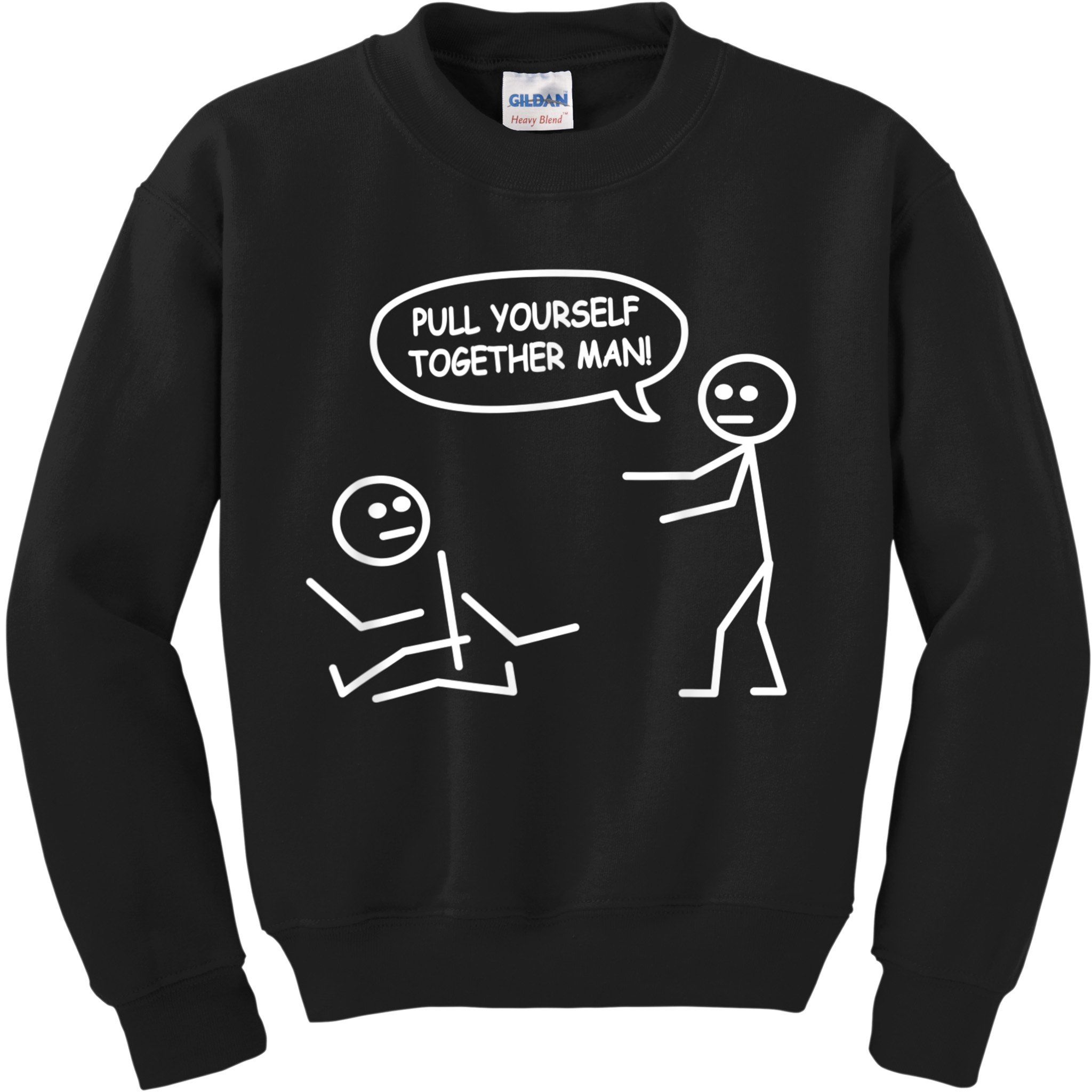 Funny Stick Figure Joke Pull Yourself Together Man Kids Sweatshirt
