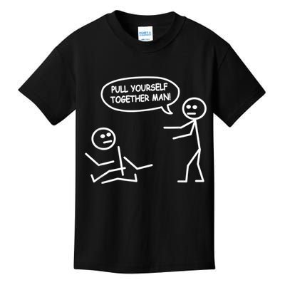 Funny Stick Figure Joke Pull Yourself Together Man Kids T-Shirt