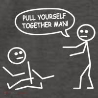 Funny Stick Figure Joke Pull Yourself Together Man Vector Backpack