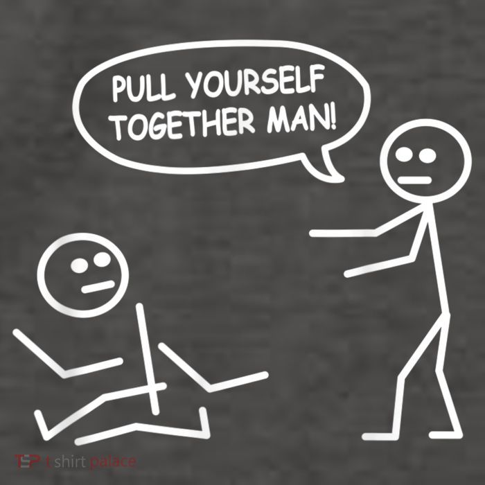 Funny Stick Figure Joke Pull Yourself Together Man Vector Backpack