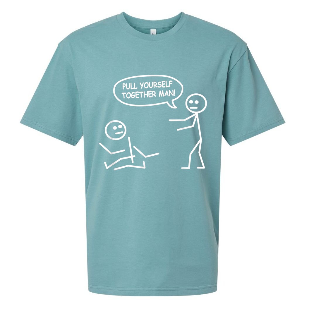 Funny Stick Figure Joke Pull Yourself Together Man Sueded Cloud Jersey T-Shirt