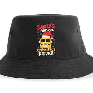 Funny Santas Favorite School Bus Driver Christmas Sustainable Bucket Hat