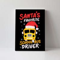 Funny Santas Favorite School Bus Driver Christmas Canvas