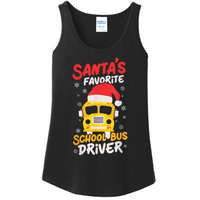 Funny Santas Favorite School Bus Driver Christmas Ladies Essential Tank