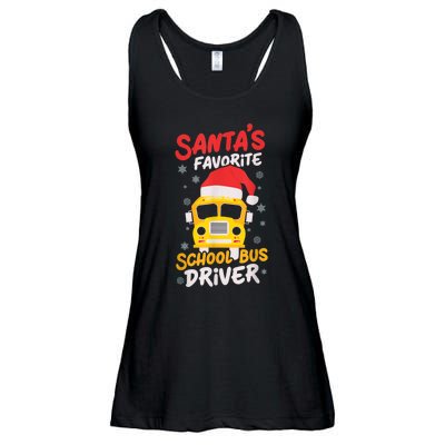 Funny Santas Favorite School Bus Driver Christmas Ladies Essential Flowy Tank