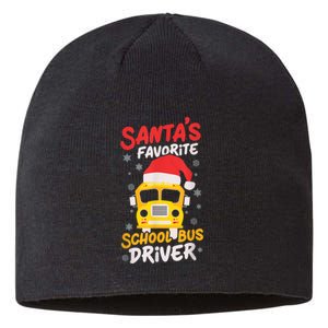 Funny Santas Favorite School Bus Driver Christmas Sustainable Beanie