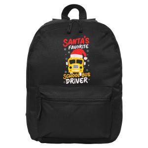 Funny Santas Favorite School Bus Driver Christmas 16 in Basic Backpack