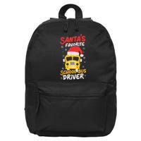 Funny Santas Favorite School Bus Driver Christmas 16 in Basic Backpack