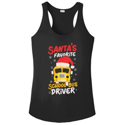 Funny Santas Favorite School Bus Driver Christmas Ladies PosiCharge Competitor Racerback Tank