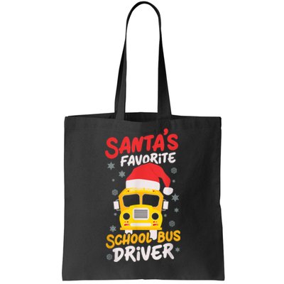 Funny Santas Favorite School Bus Driver Christmas Tote Bag