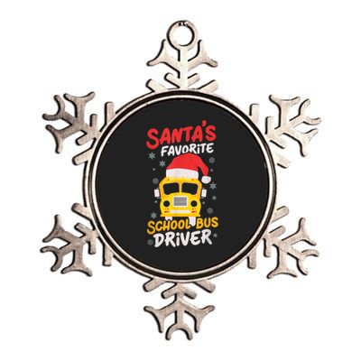 Funny Santas Favorite School Bus Driver Christmas Metallic Star Ornament