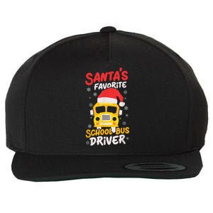 Funny Santas Favorite School Bus Driver Christmas Wool Snapback Cap