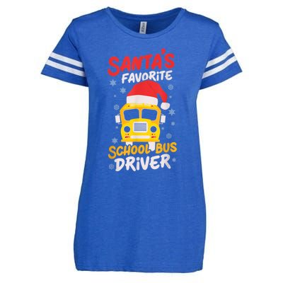 Funny Santas Favorite School Bus Driver Christmas Enza Ladies Jersey Football T-Shirt