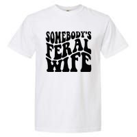 Funny Somebody's Feral Wife Groovy Retro Saying Hot Momma Garment-Dyed Heavyweight T-Shirt