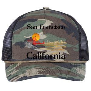 Funny San Francisco California Souvenirs Retro Rope Trucker Hat Cap