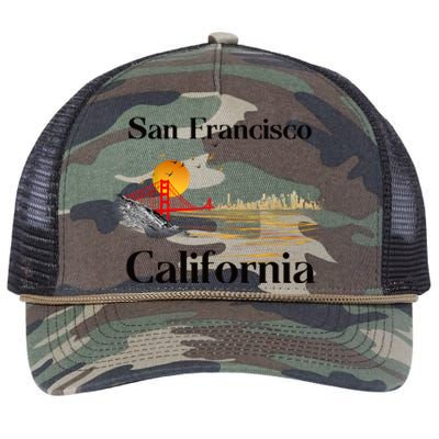 Funny San Francisco California Souvenirs Retro Rope Trucker Hat Cap