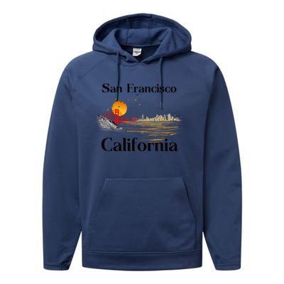 Funny San Francisco California Souvenirs Performance Fleece Hoodie