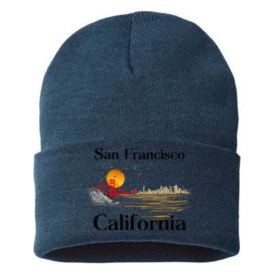 Funny San Francisco California Souvenirs Sustainable Knit Beanie