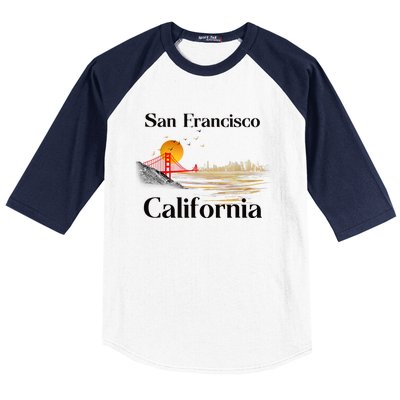 Funny San Francisco California Souvenirs Baseball Sleeve Shirt