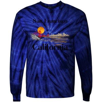 Funny San Francisco California Souvenirs Tie-Dye Long Sleeve Shirt