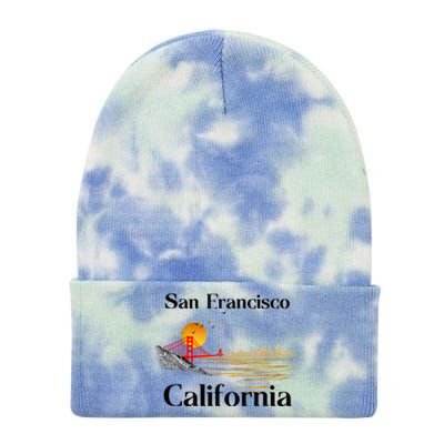 Funny San Francisco California Souvenirs Tie Dye 12in Knit Beanie