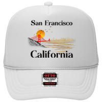 Funny San Francisco California Souvenirs High Crown Mesh Back Trucker Hat