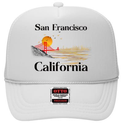 Funny San Francisco California Souvenirs High Crown Mesh Back Trucker Hat