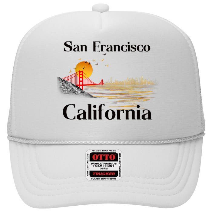 Funny San Francisco California Souvenirs High Crown Mesh Back Trucker Hat