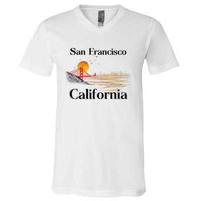 Funny San Francisco California Souvenirs V-Neck T-Shirt