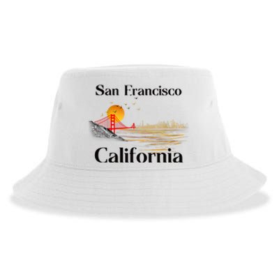 Funny San Francisco California Souvenirs Sustainable Bucket Hat