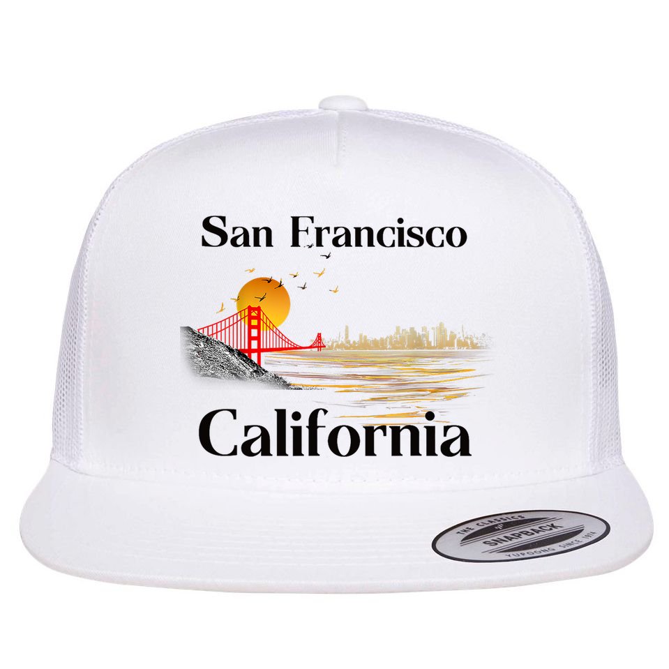 Funny San Francisco California Souvenirs Flat Bill Trucker Hat