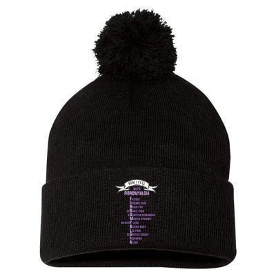Fibromyalgia Spoonie & Fibro Awareness This Is My Flare Day Pom Pom 12in Knit Beanie