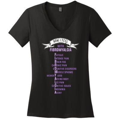 Fibromyalgia Spoonie & Fibro Awareness This Is My Flare Day Women's V-Neck T-Shirt