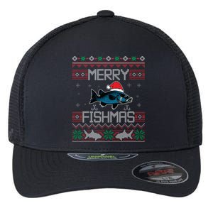 Funny Santa Fish Merry Fishmas Christmas For Fish Angler Gift Flexfit Unipanel Trucker Cap