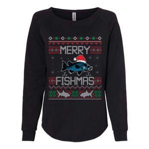 Funny Santa Fish Merry Fishmas Christmas For Fish Angler Gift Womens California Wash Sweatshirt