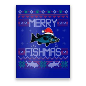 Funny Santa Fish Merry Fishmas Christmas For Fish Angler Gift Poster