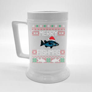 Funny Santa Fish Merry Fishmas Christmas For Fish Angler Gift Beer Stein