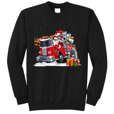 Firefighter Santa Fireman Driving Fire Truck Merry Christmas Sweatshirt