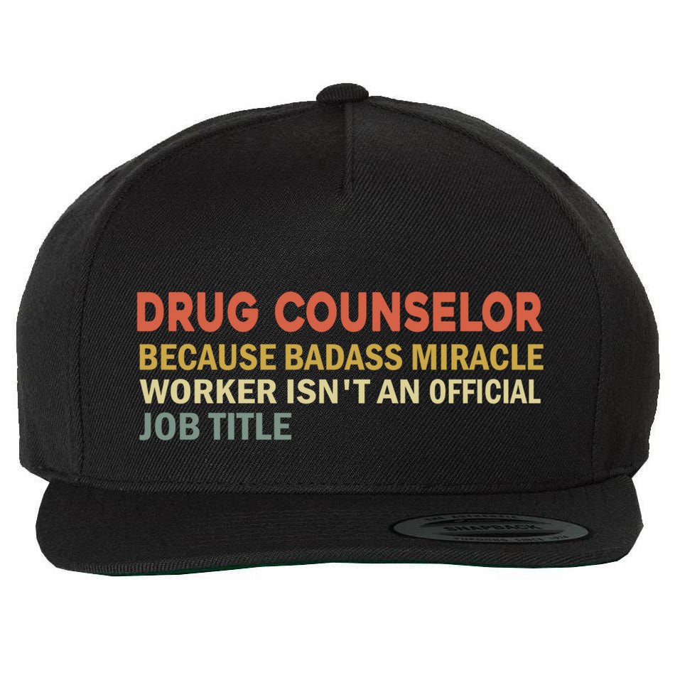 Fun Saying Funny Drug Counselor Humor Vintage Gift Wool Snapback Cap