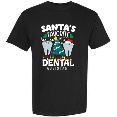 Funny SantaS Favorite Dental Assistant Christmas Santa Hat Garment-Dyed Heavyweight T-Shirt