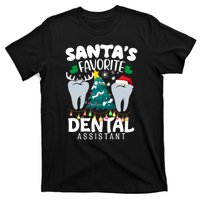 Funny SantaS Favorite Dental Assistant Christmas Santa Hat T-Shirt